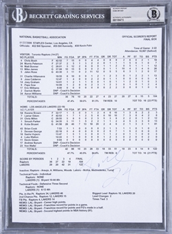 Kobe Bryant Signed 2006 NBA Official Scorers Report From 81 Point Game on 1/22/2006 (Beckett)
